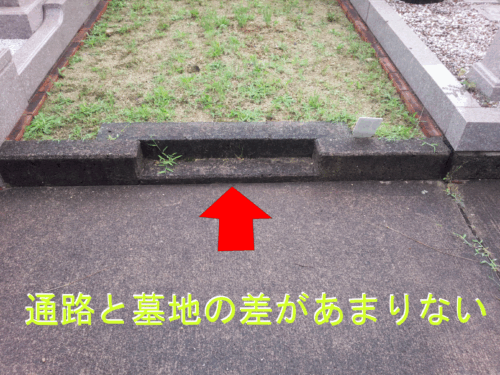 墓地との差が少ない